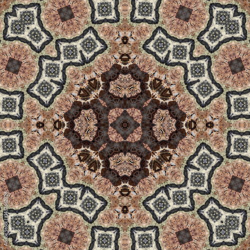 Seamless abstract pattern. Symmetrical texture. Square pattern art