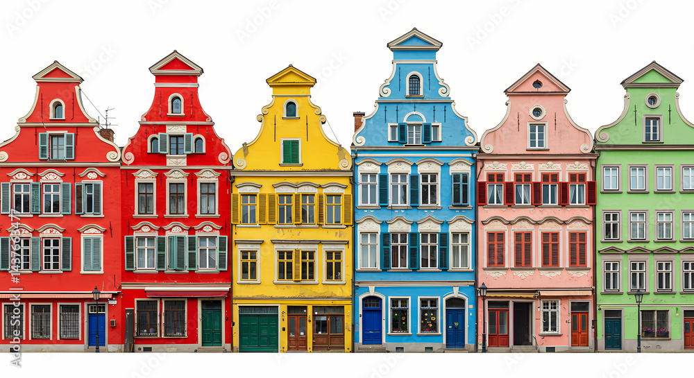Fototapeta premium Colorful European Architecture Row of Houses Image