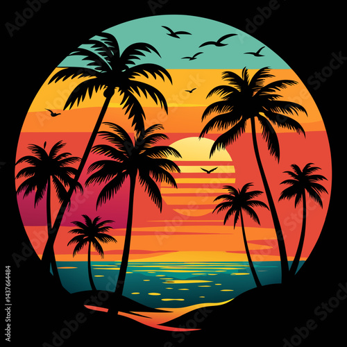 beach logo design vector