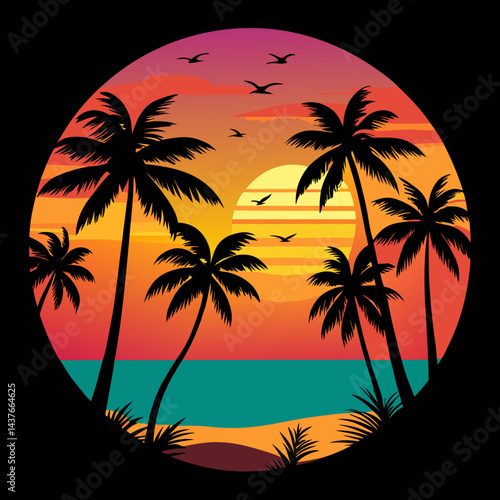 beach logo design vector