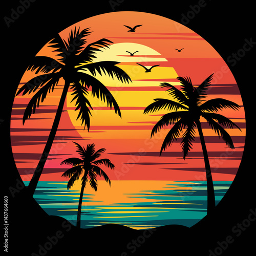 beach logo design vector