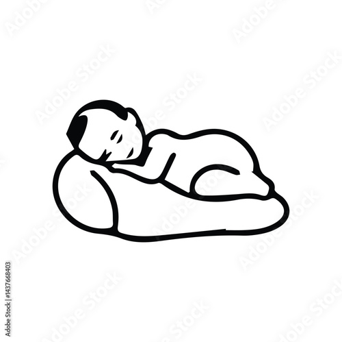 New born baby in one continuous line drawing. Prenatal or reproductive clinic symbol and pregnancy brochure in asimple linear style. Logo surrogacy agency editable stroke. Monoline vector illustration