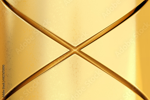 Obraz na płótnie Abstract gold surface with intersecting embossed lines forming cross. Luxurious and minimal, ideal for high end product design, fashion elements, elegant backdrops w salonie