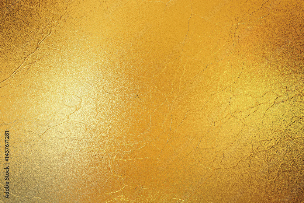 Brushed gold metallic wall with scratched surface, abstract texture background