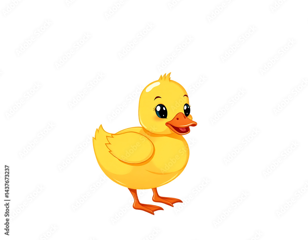 Adorable Cartoon Duckling with a Cheerful Smile Adorable Cartoon Duckling with a Cheerful Smile