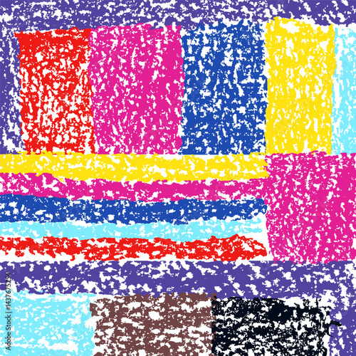 Obraz na płótnie Seamless abstract artistic pattern, banner or frame background. Crayon hand drawn spots design element. Multicolor grunge texture. Pastel chalk or pencil vector trendy scribble strokes. w salonie