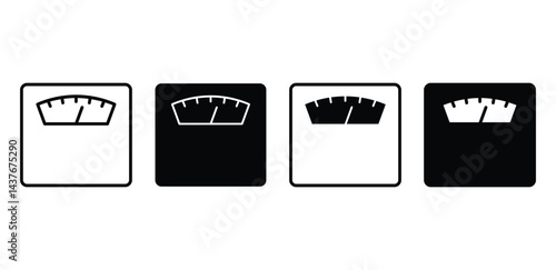 Weight Scale Icons Black and White Color Vector Design Illustration