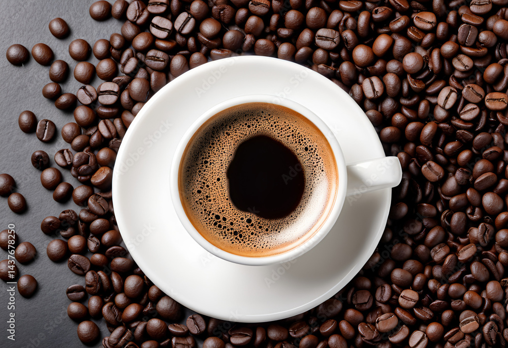 Obraz premium cup of coffee with beans