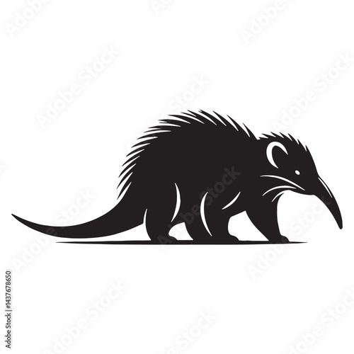 Clean solenodon silhouette vector designed for branding and professional logo creation – solenodon silhouette – solenodon vector – solenodon illustration – silhouette of solenodon

