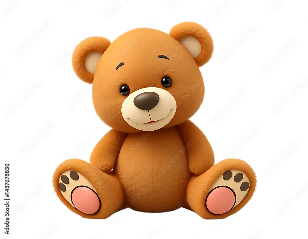 Cute 3D cartoon teddy bear sitting Cute 3D cartoon teddy bear sitting