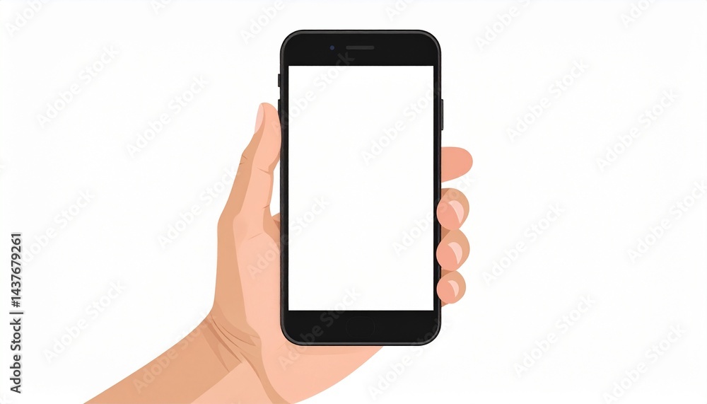 Graphic Drawing of a Human Hand Holding a Black Smartphone with Wide Display – Abstract Representation of Modern Devices and Digital Lifestyle Graphic Drawing of a Human Hand Holding a Black Smartphone with Wide Display – Abstract Representation of Modern Devices and Digital Lifestyle