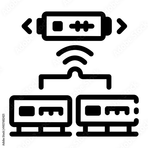 A glyph style icon showing lan technology 
