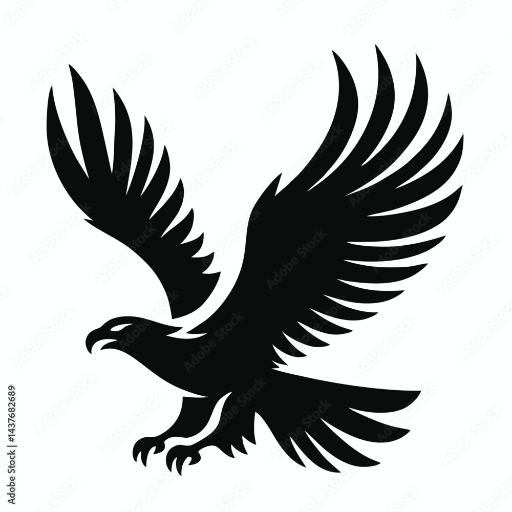 Obraz premium A vector flying eagle.