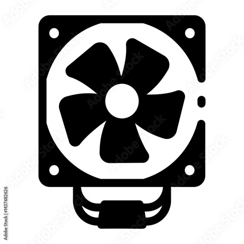 A glyph style icon showing a heat sink 

