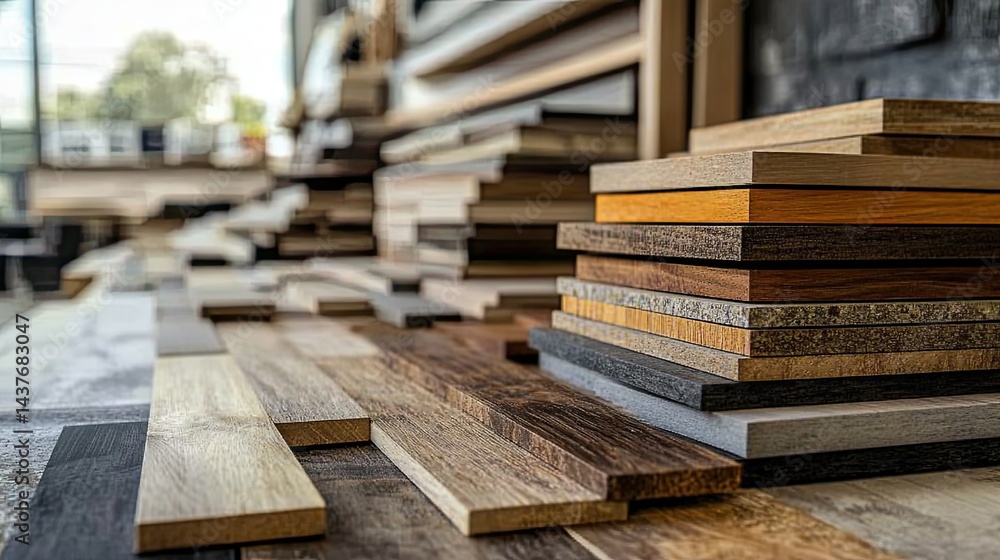 Obraz premium Interior design materials and color swatches with flooring options