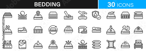Bedding icon pack | Detailed Outline | Editable Stoke 60 icon | Victor illustrator.