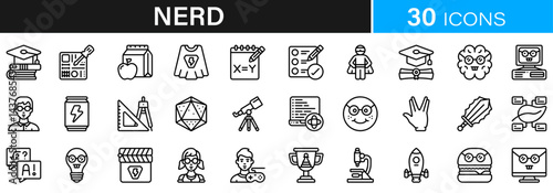 Nerd, Greek, lifestyle icon pack | Detailed Outline | Editable Stoke 60 icon | Victor illustrator.