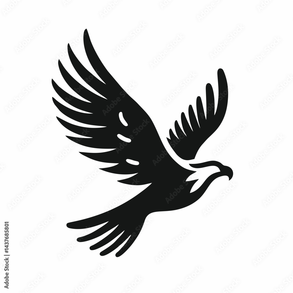 Obraz premium Vector flying eagle.