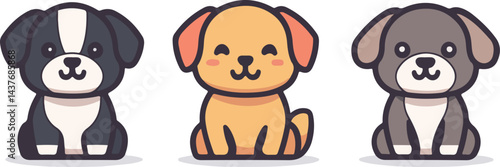 Cute cartoon puppy illustration material
