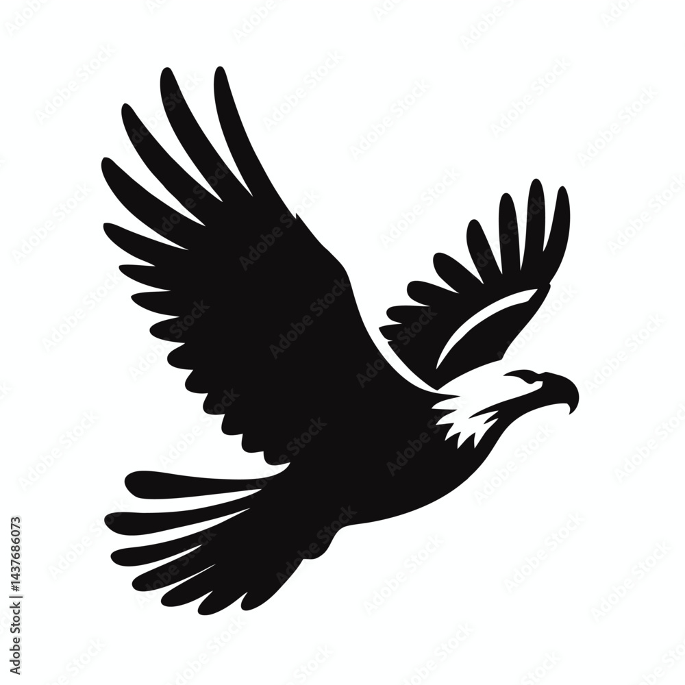 Obraz premium Vector flying eagle.