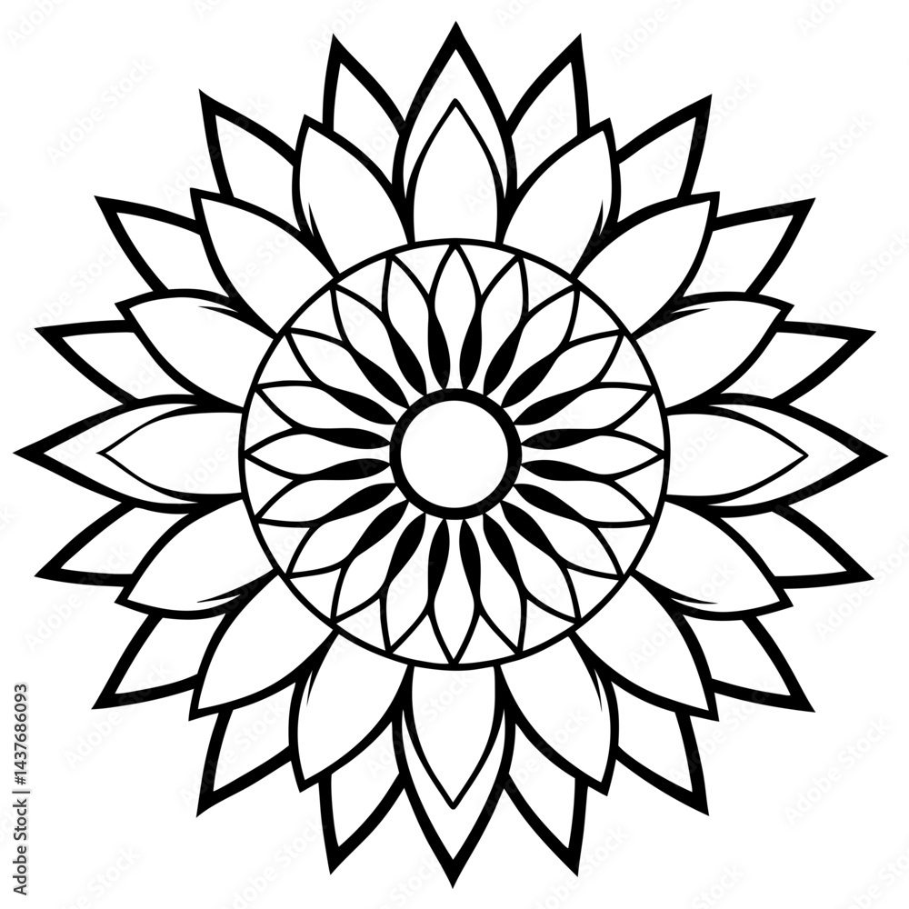Sunflower Mandala Art Sunflower Mandala Art
