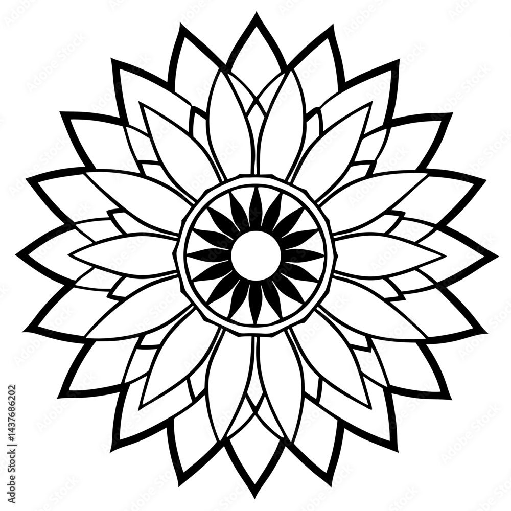 Sunflower Mandala Art Sunflower Mandala Art