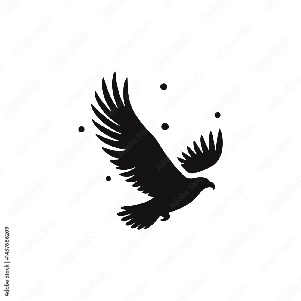 Obraz premium A vector flying bird.