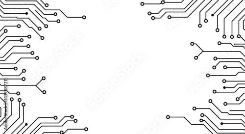 Abstract Tech Background: Minimalist Circuit Board Vector