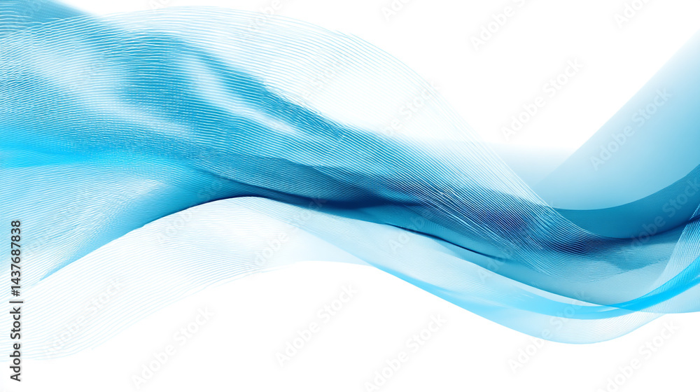 Obraz premium Vibrant blue business wave banner: modern design element for corporate presentations, Abstract blue and white wave background