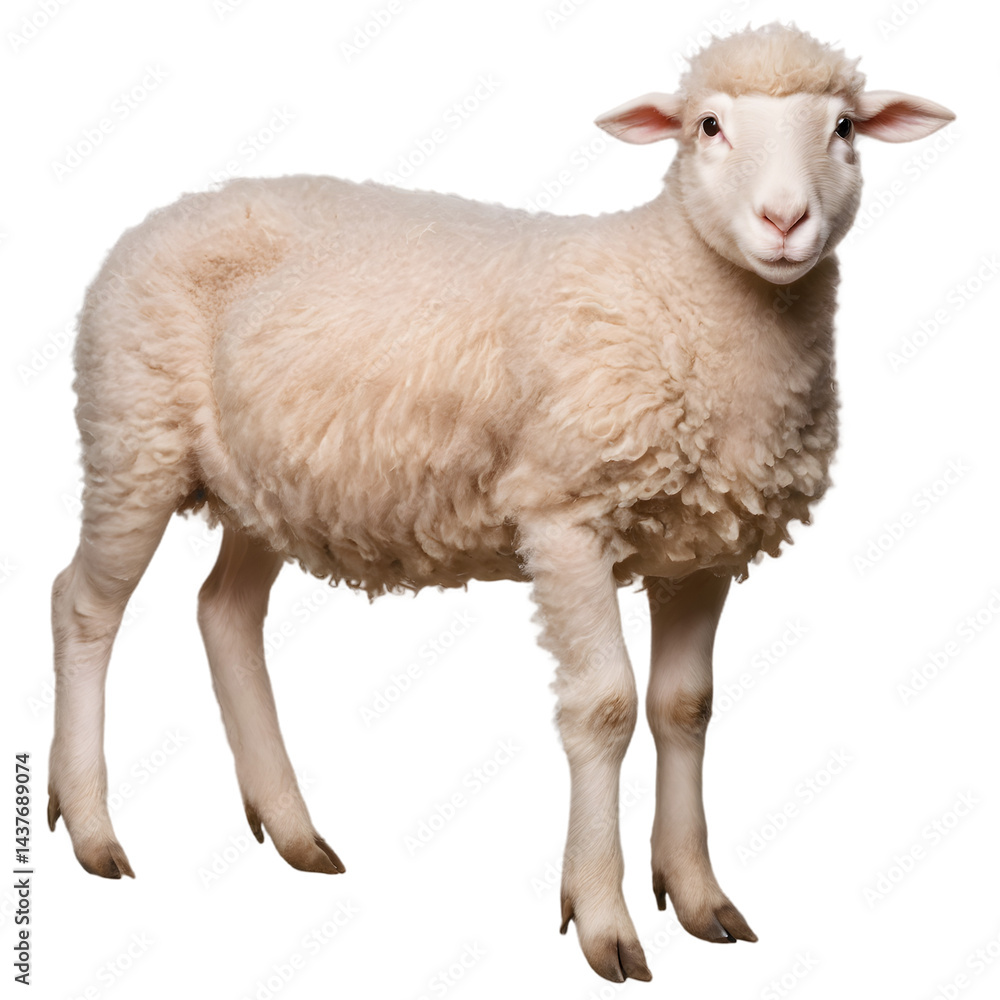 Fototapeta premium White Sheep Standing