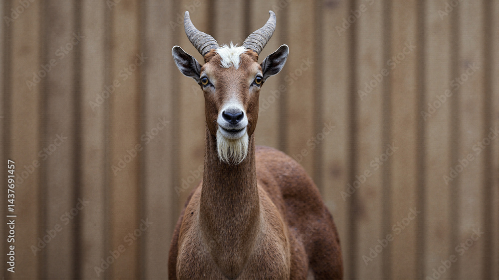 Obraz premium Portrait of a goat with horns and beard