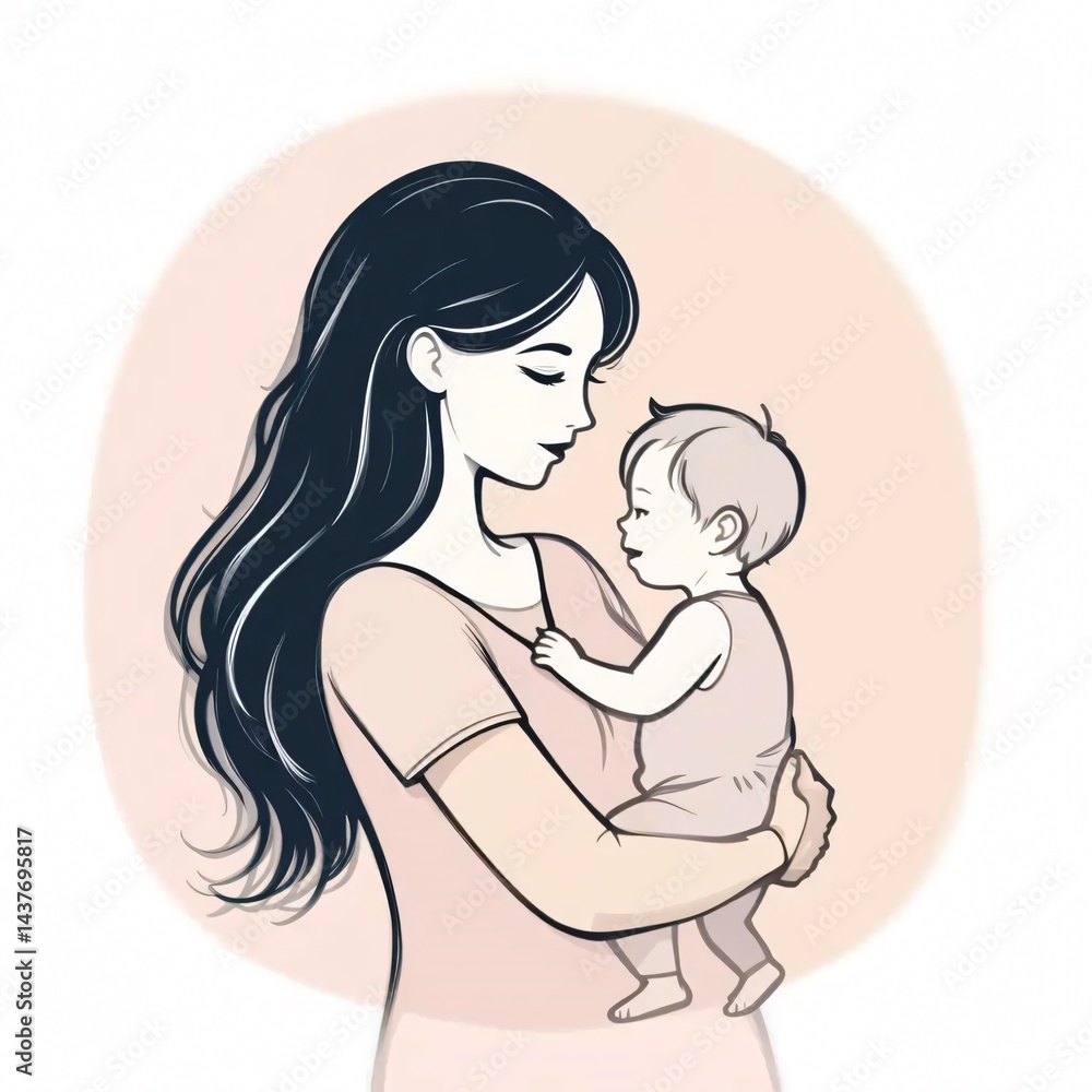 simple minimalist illustration for mother's day simple minimalist illustration for mother's day