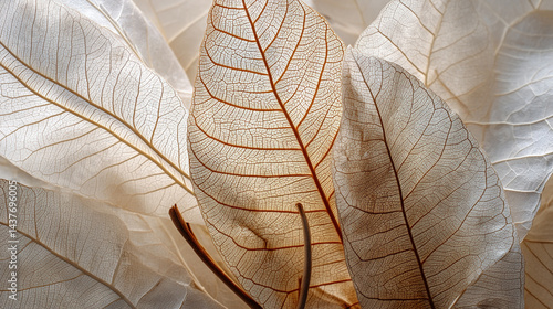 Obraz na płótnie Abstract Flower Petals Texture in Beige color, Delicate beige transparent leaves with natural texture, Delicate Dried Leaves Background w salonie