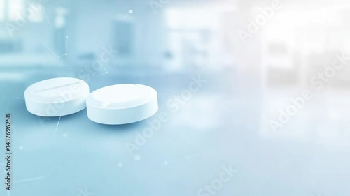 Capsules on a soft-focus medical background with copy space for pain relief advertisement. Advanced analgesic solutions ensure fast, effective treatment and long-lasting comfort.