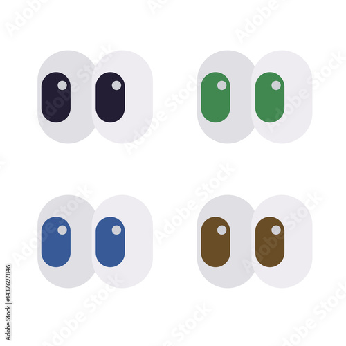 pair of eyes looking emoji vector look illustration eye