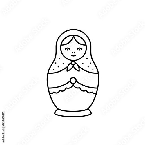 Matryoshka design icon for concepts of cultural heritage and traditions