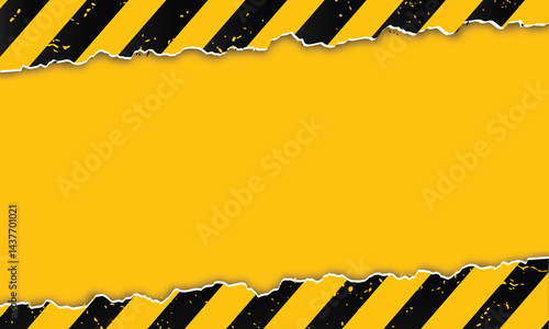 construction warning sign police line background. yellow and black stripes banner design