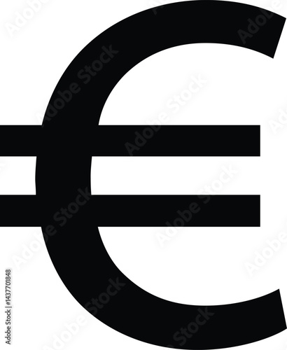 Euro currency, Euro Exchange icon, Money and currency exchange in flat icons set isolated on black and white background flat vector illustration.