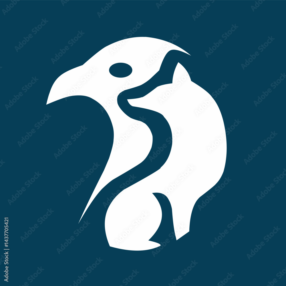 Obraz premium vector illustration of a polar bear, eagle and fox combination logo vector 
