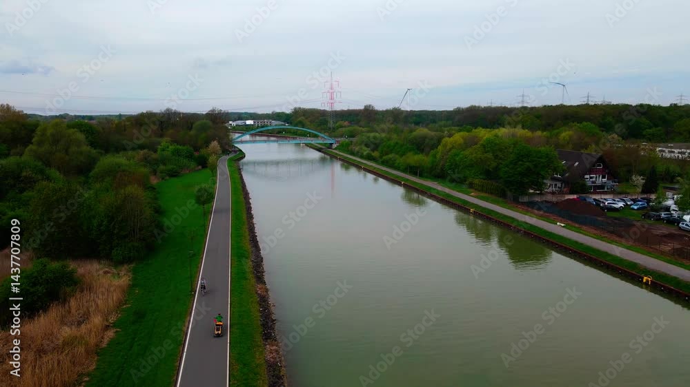 Drone shots river in Münster Drone shots river in Münster