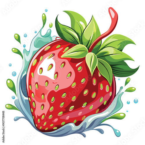 Splashing Strawberry