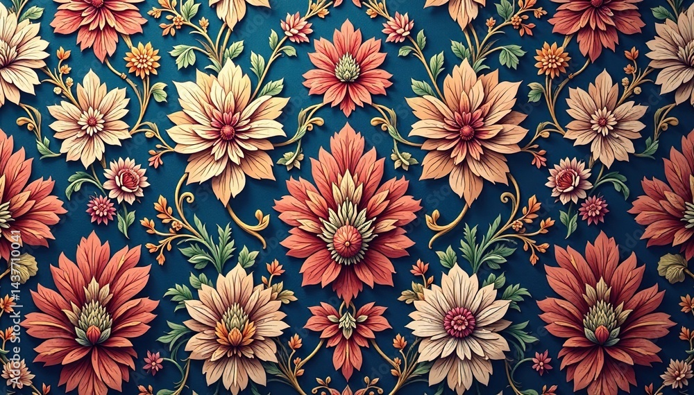 custom made wallpaper toronto digitalIntricate floral damask, elegant repeating design, floral, texture