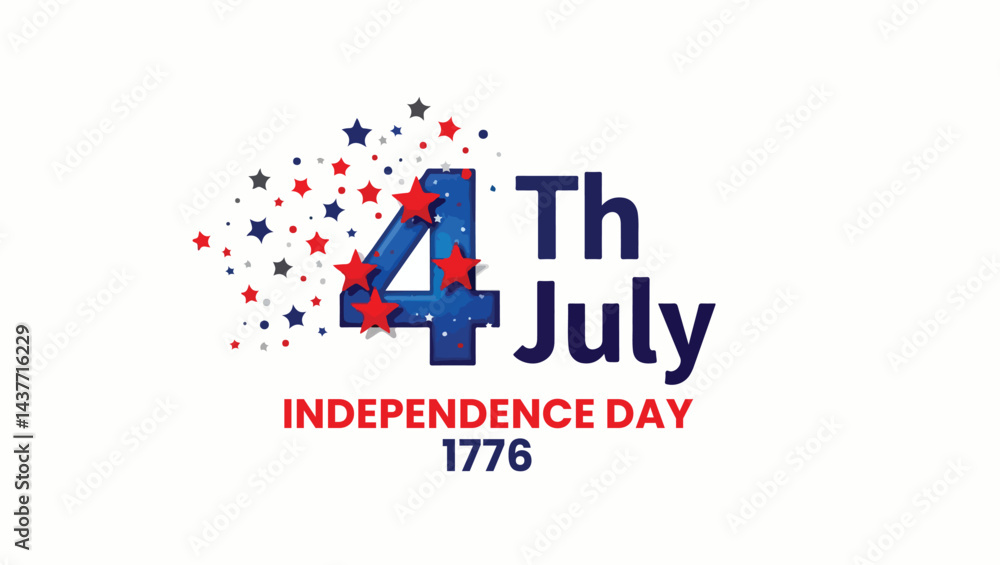 4th of July poster template.USA independence day celebration with American balloons flag
4th of July poster template.USA independence day celebration with American balloons flag