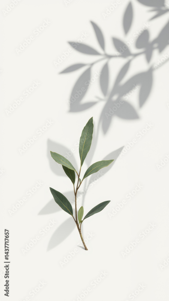 Fototapeta premium A visual representation of the Mediterranean Diet with a branch of olive leaves against a gradient background.