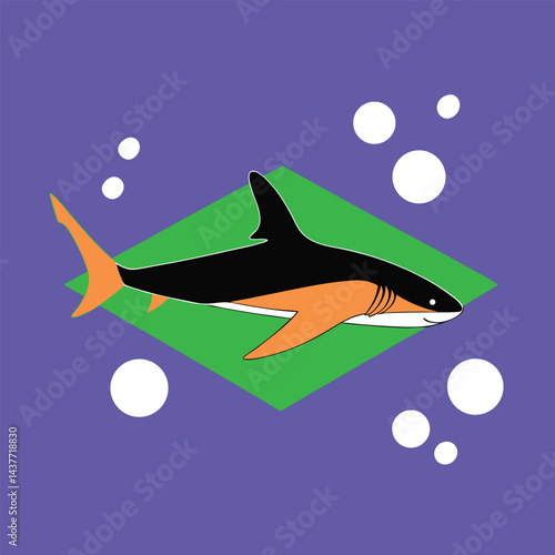 "Dynamic Shark Silhouette Collection Featuring Great White, Hammerhead, and Ocean Wildlife Scenes Vector Illustration"