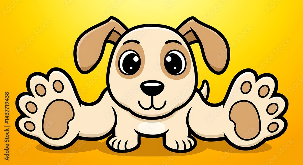 Obraz premium Adorable Cartoon Puppy Giving a Hug, Ready for a Cuddle
