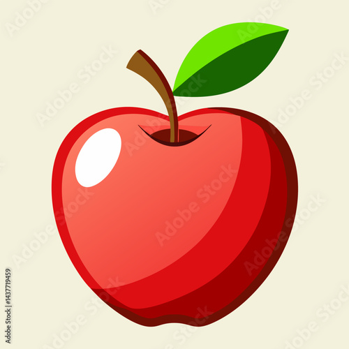 red apple for health on white background
