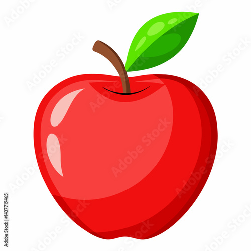 red apple for health on white background