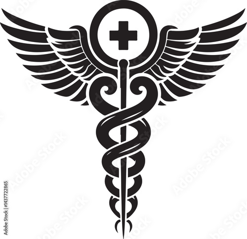Caduceus Snake Medical Health Logo Symbol Asclepius Wand And Health Related Icon