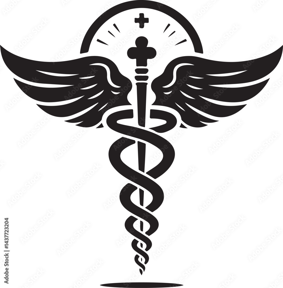 Caduceus Snake Medical Health Logo Symbol Asclepius Wand And Health Related Icon Caduceus Snake Medical Health Logo Symbol Asclepius Wand And Health Related Icon